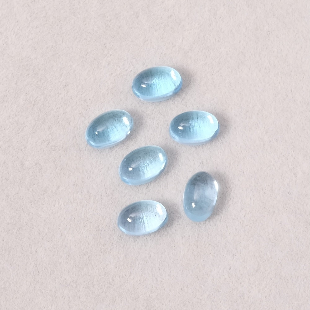 Cabochon pierre naturelle Ovale 6 x 4mm Topaze Swiss Blue