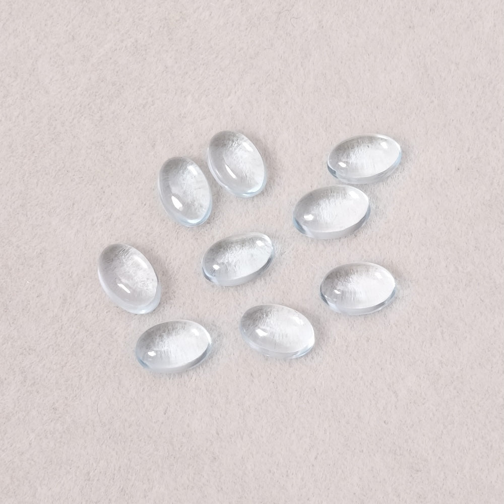 Cabochon pierre naturelle Ovale 6 x 4mm Topaze bleu ciel