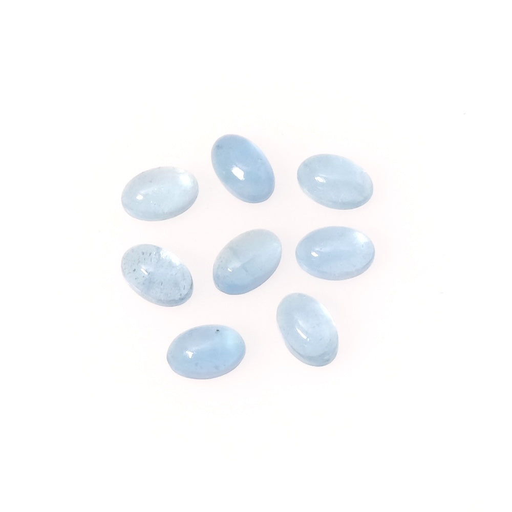 Cabochon pierre naturelle Ovale 6 x 4mm en Aigue marine