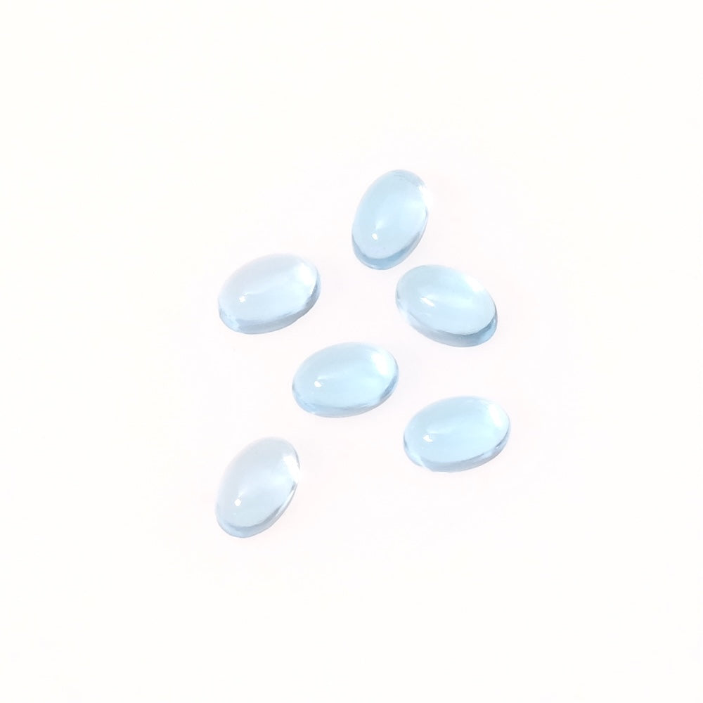 Cabochon pierre naturelle Ovale 6 x 4mm Topaze Swiss Blue