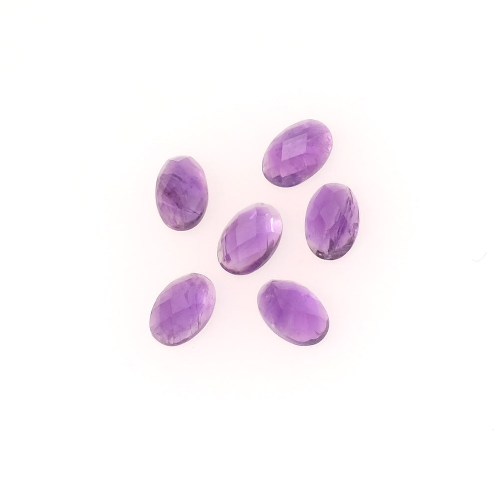 Cabochon pierre naturelle Ovale facetté 6 x 4mm en Améthyste