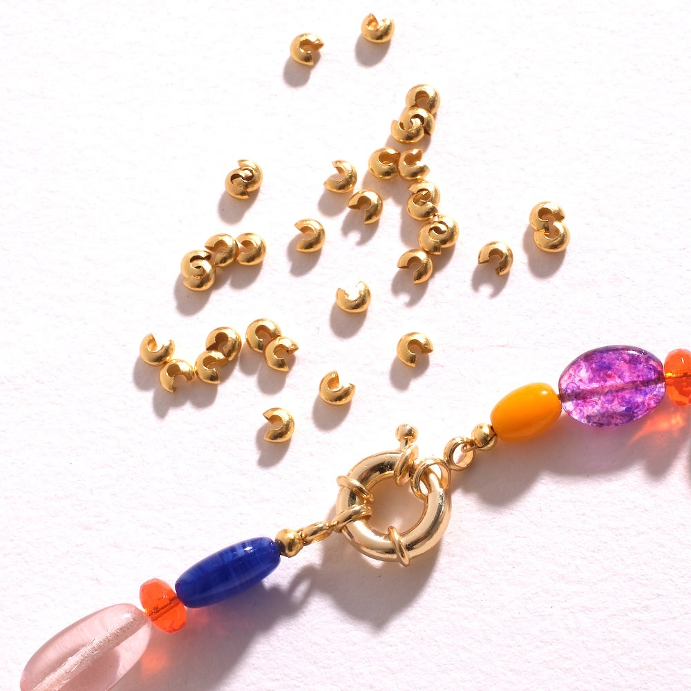 Caches nœuds dorés 24K pour finition de collier et bracelet
