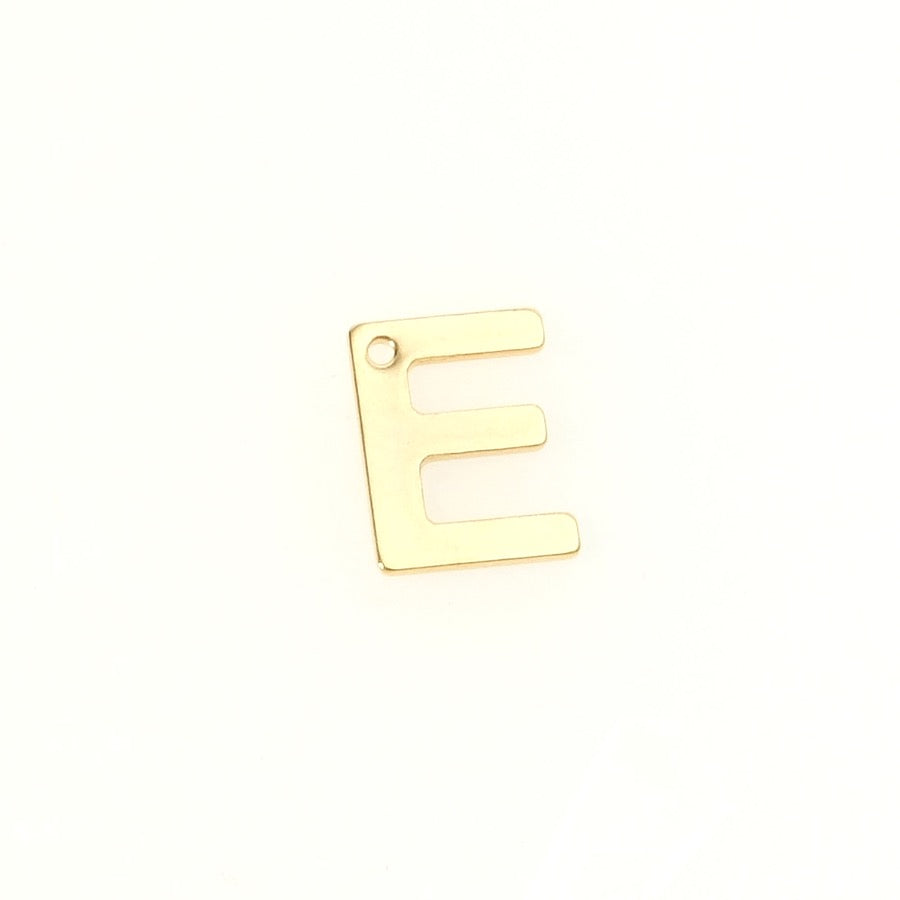 Pendentif Lettre E en acier inoxydable 304 Doré 18K