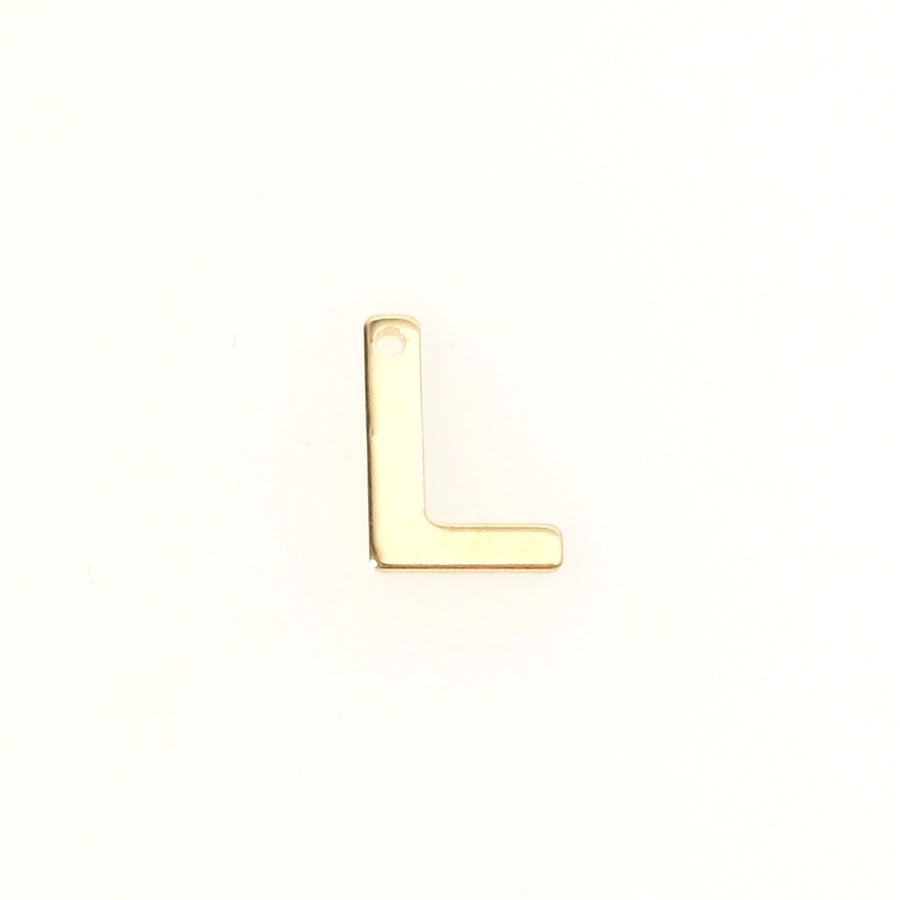 Pendentif Lettre L en acier inoxydable 304 Doré 18K