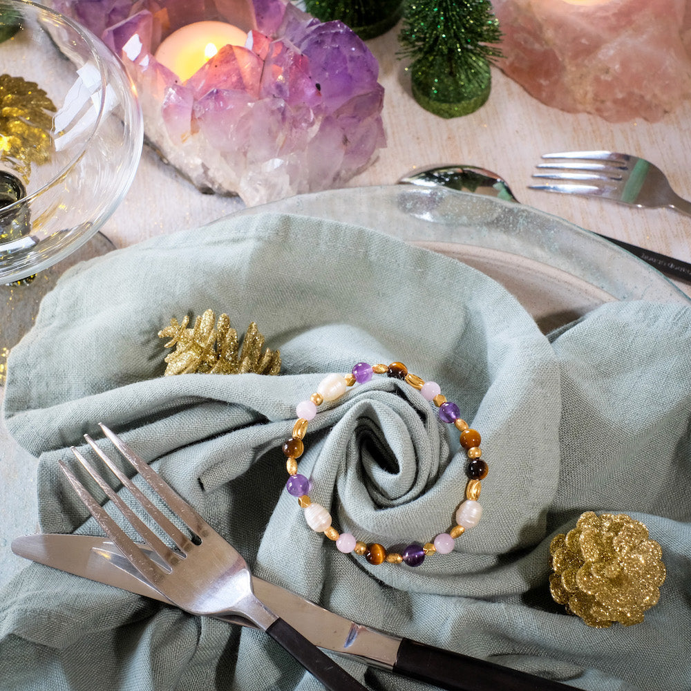 Exemple de création : Bracelets ronds de serviettes en pierres naturelles – tuto Perles Corner