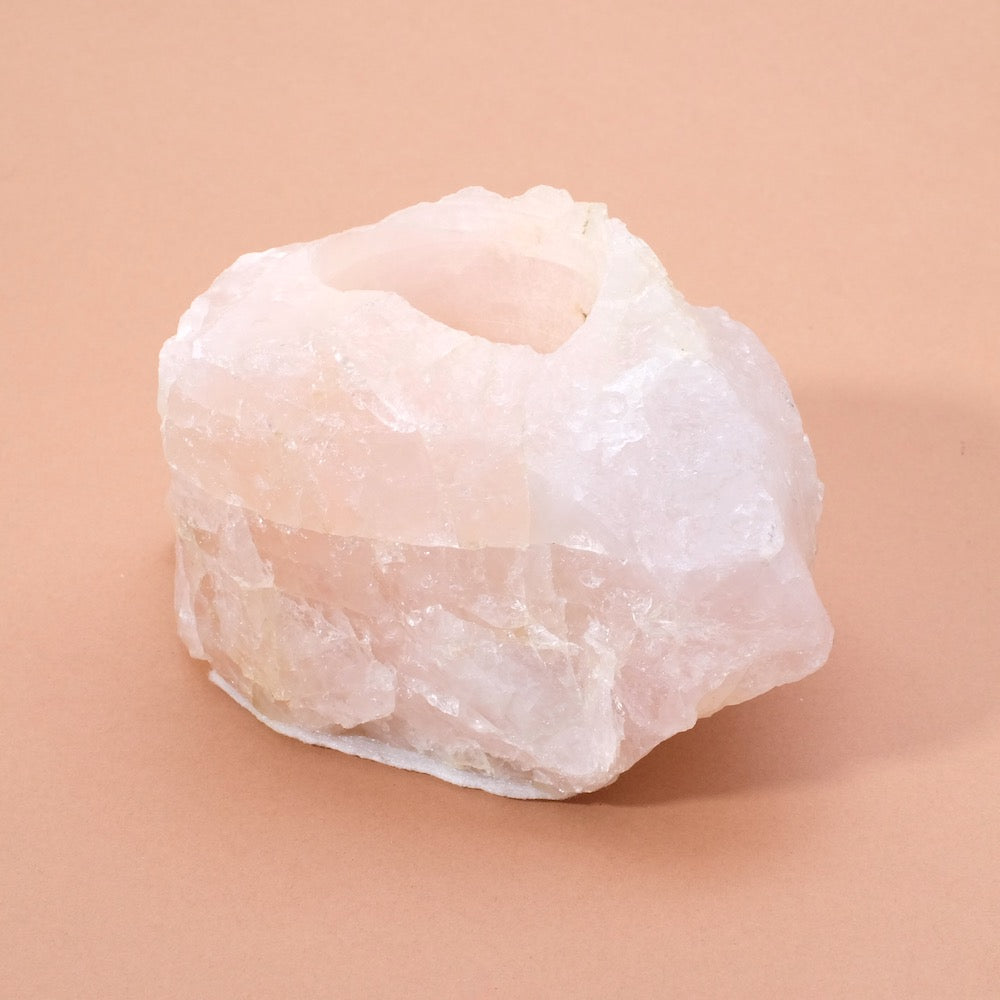 Bougeoir en Quartz rose - Pure Minéral