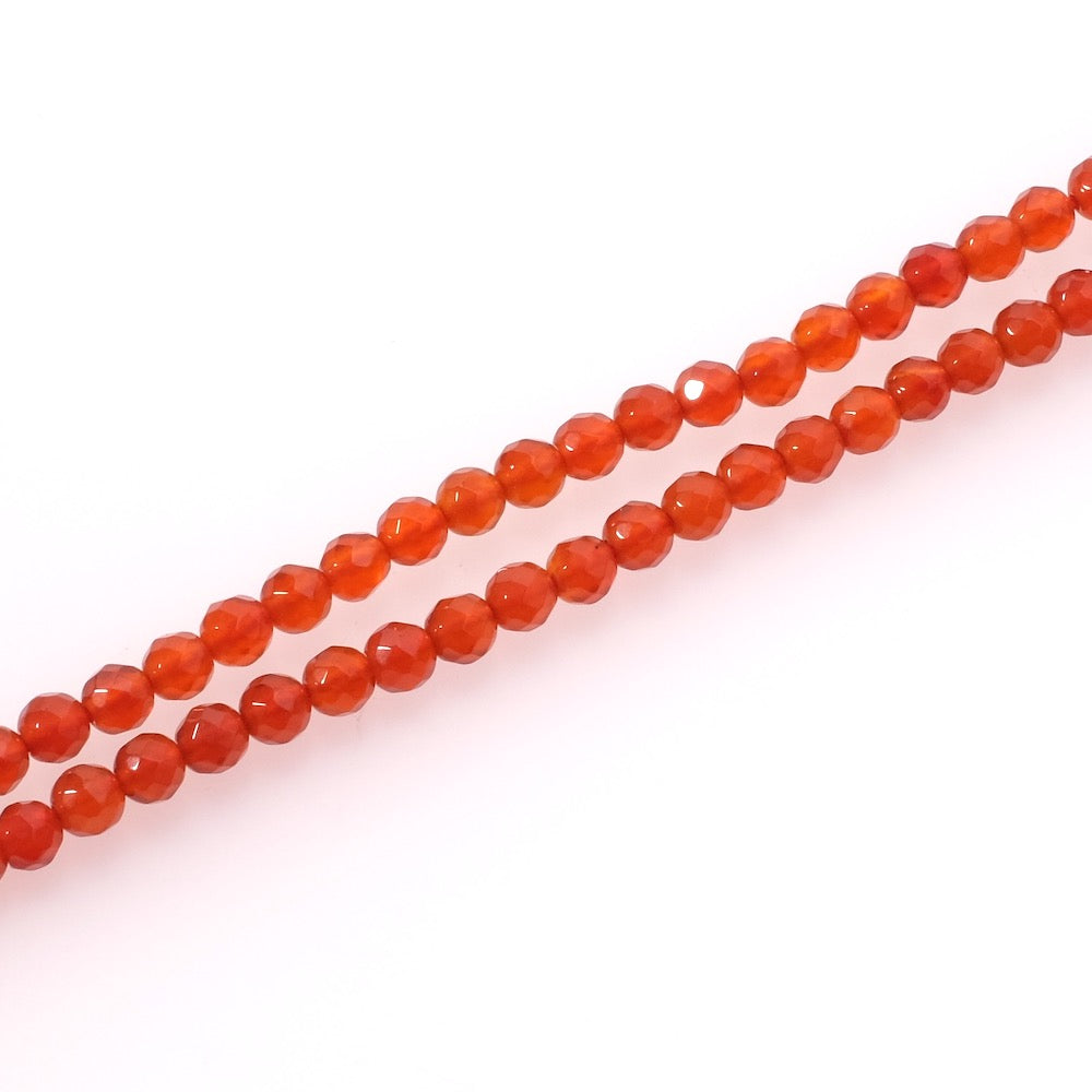 10 perles naturelles facettées 4mm Onyx rouge