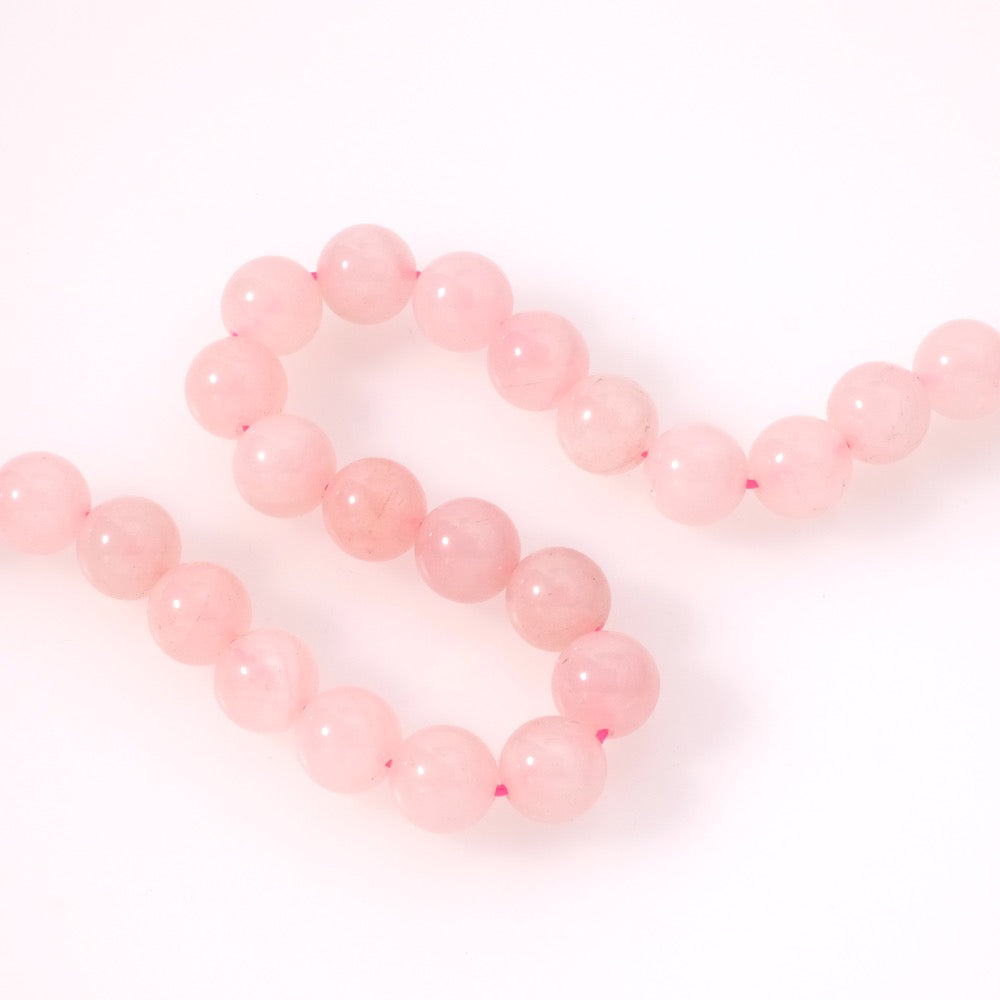 Fil de perles naturelles rondes 10mm en Opale rose