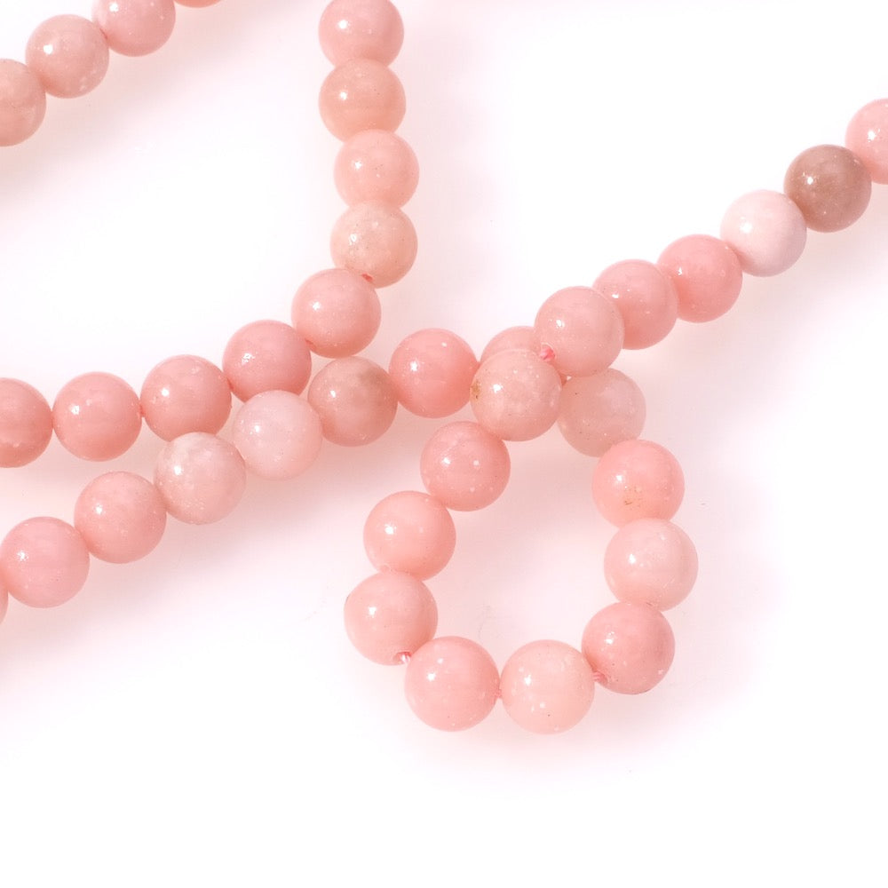 Fil de perles naturelles rondes 8mm en Opale rose