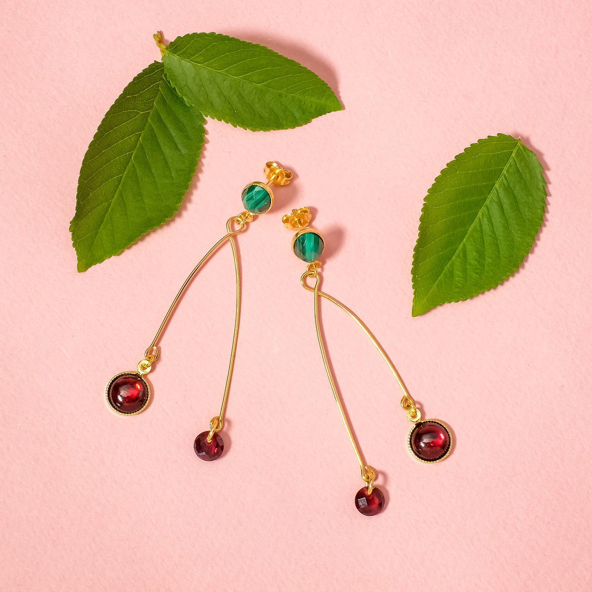 Exemple de création : Boucles d'oreilles Cherry Gems – tuto Perles Corner