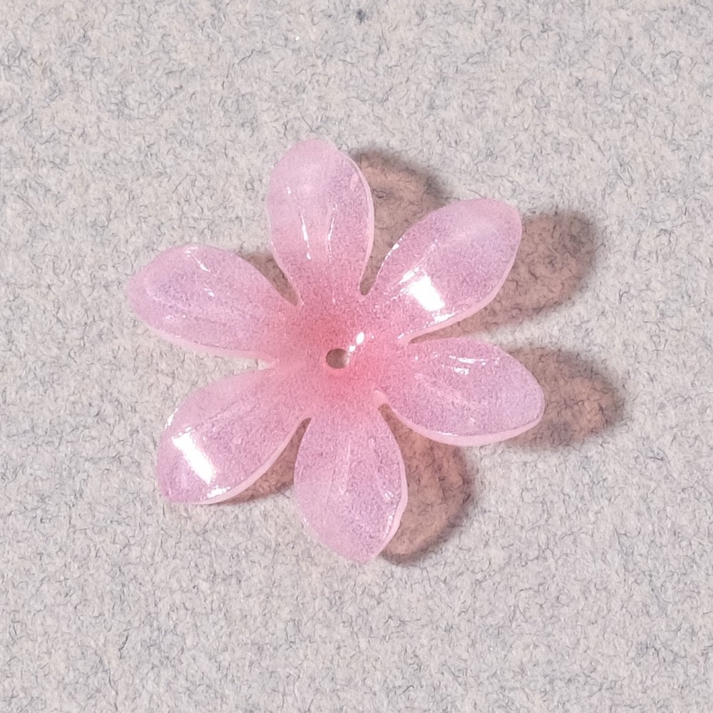 Coupelle Fleur pétales en acrylique rose poudré