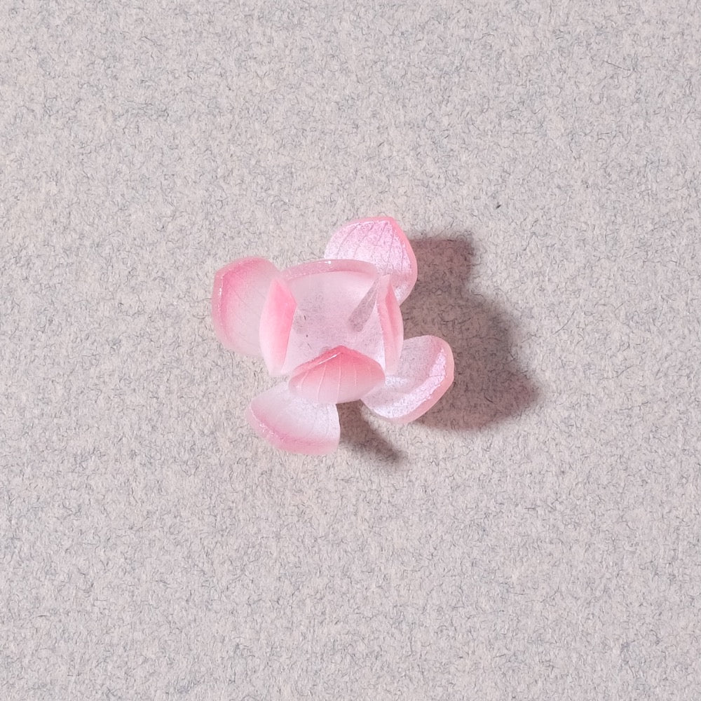 Coupelle Fleur double pétales en acrylique rose dégradé