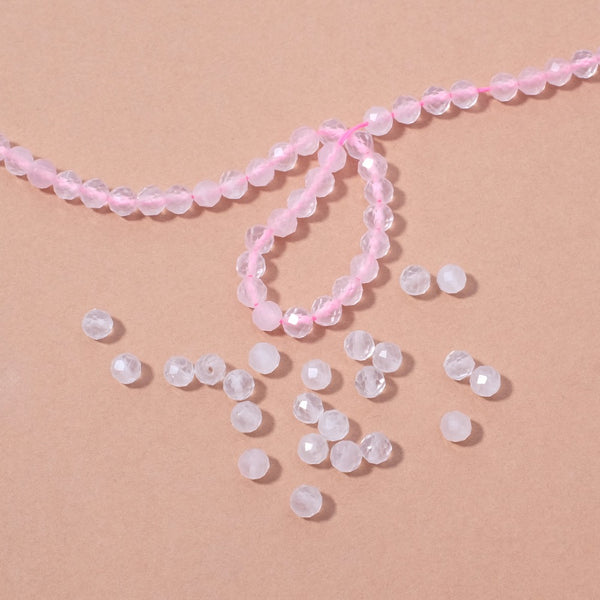 Lot Perles Quartz Rose Facettées En Goutte 12x8mm - Environ 31 Pièces - 39cm Fil