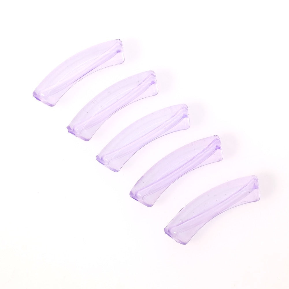 Perle tube incurvée Diamètre 8mm en acrylique Violet transparent