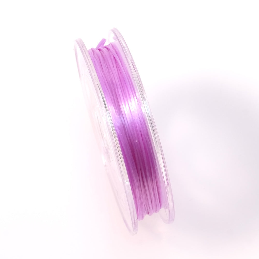 Bobine de 10 mètres de fil Elastique plat 0,6mm Violet orchidée