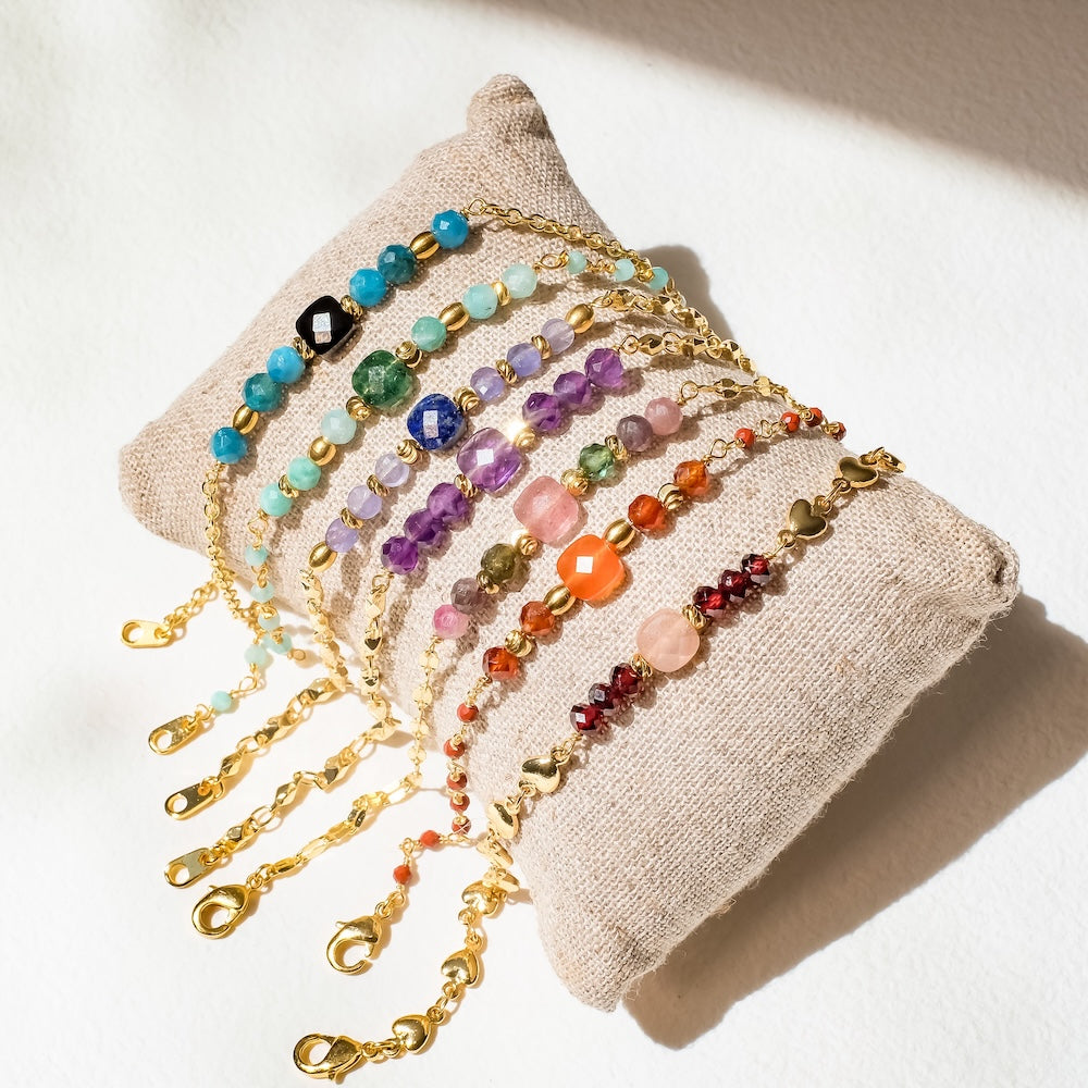 Exemple de création : Bracelet Mix de pierres de Gemmes – tuto Perles Corner
