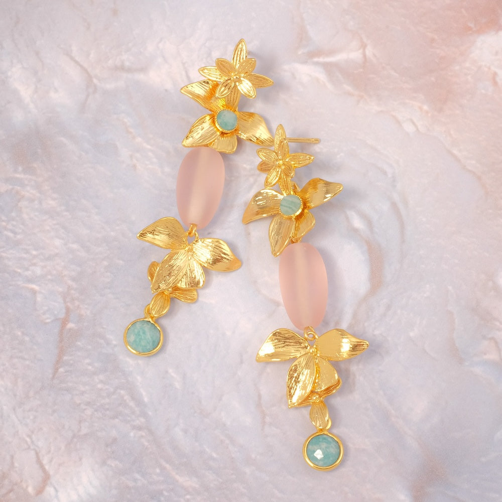 Exemple de création : Boucles d'oreilles bouquet de fleurs – tuto Perles Corner