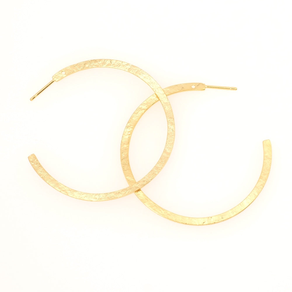 Pendientes criollos de latón dorado 3/4 con oro premium fino de 24k