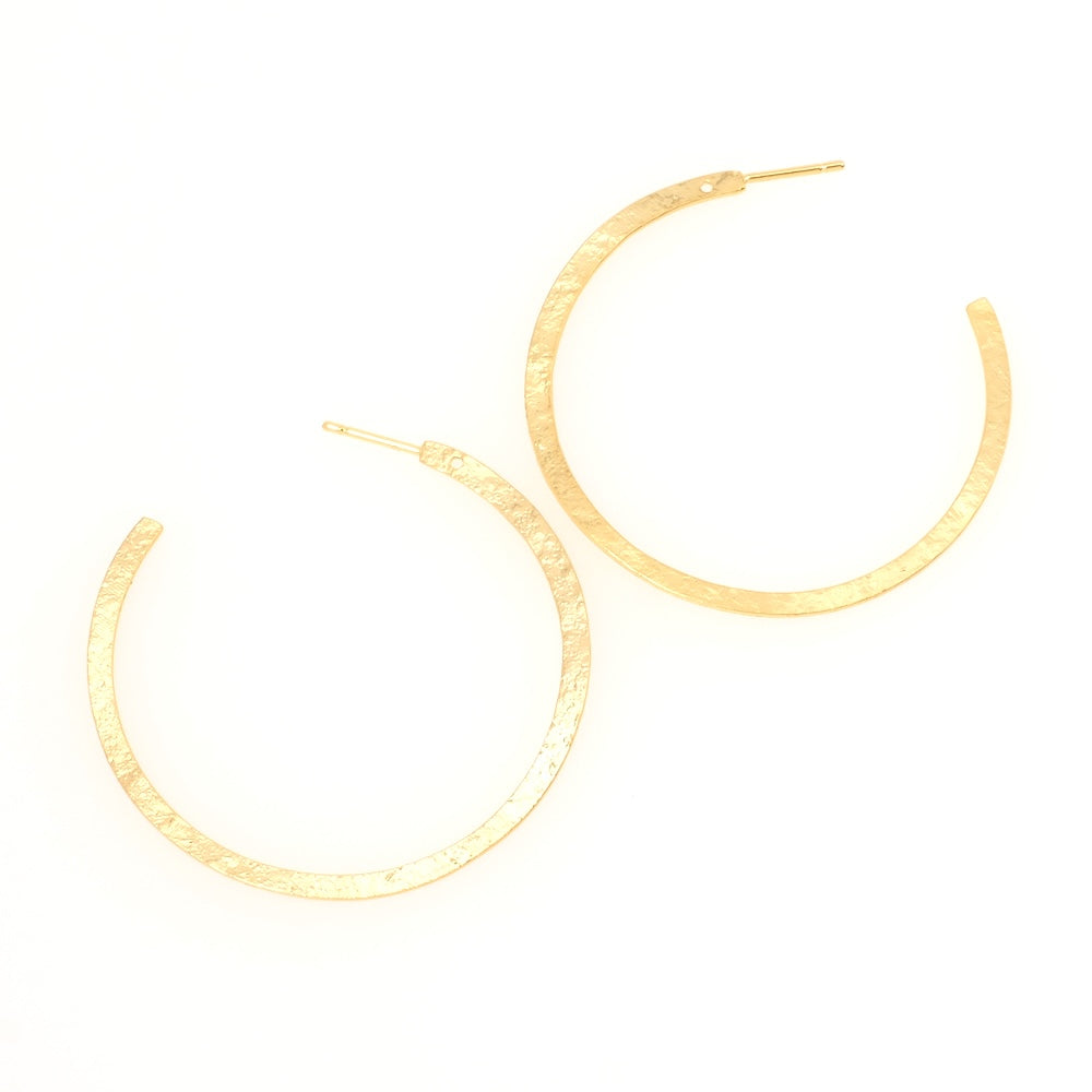 Pendientes criollos de latón dorado 3/4 con oro premium fino de 24k