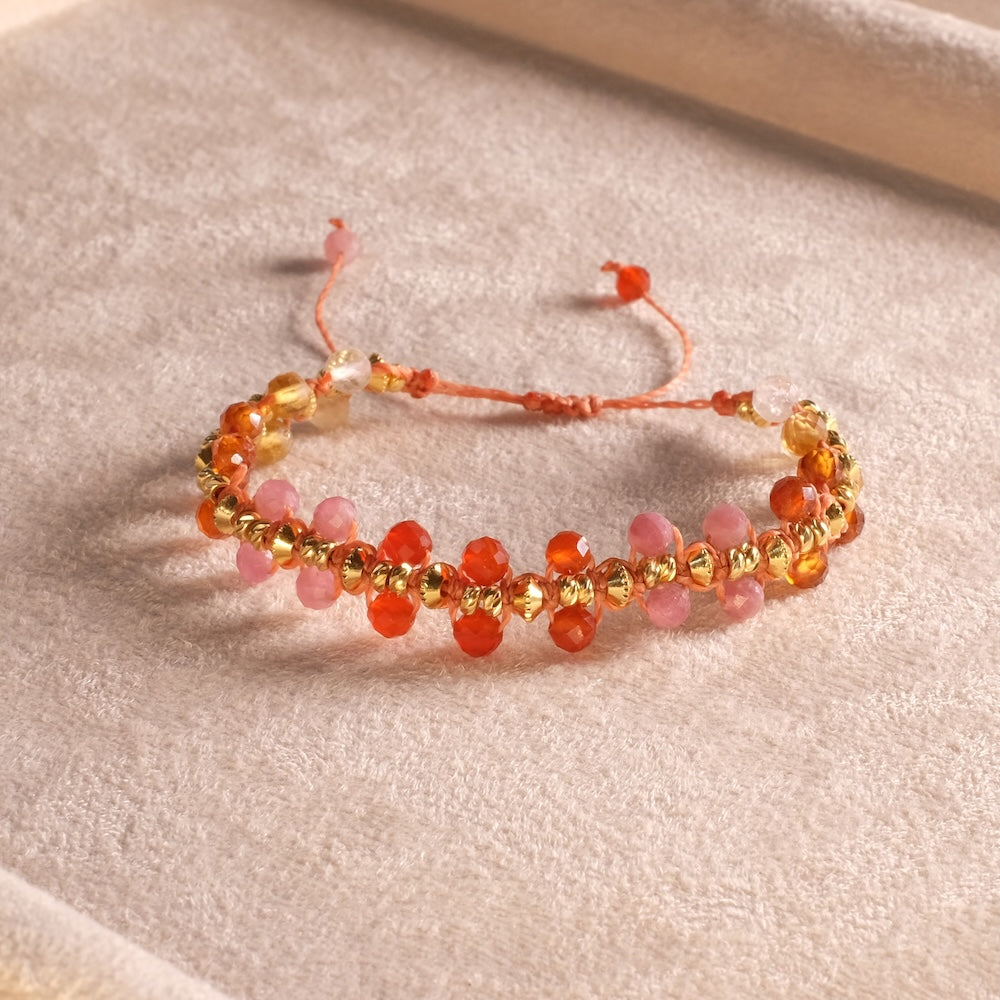 Exemple de création : Bracelet macramé ombré en pierres naturelles – tuto Perles Corner