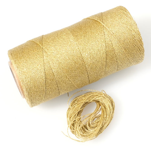 10 mètres de fil ciré doré Linhasita 0,35mm pour micro macramé.