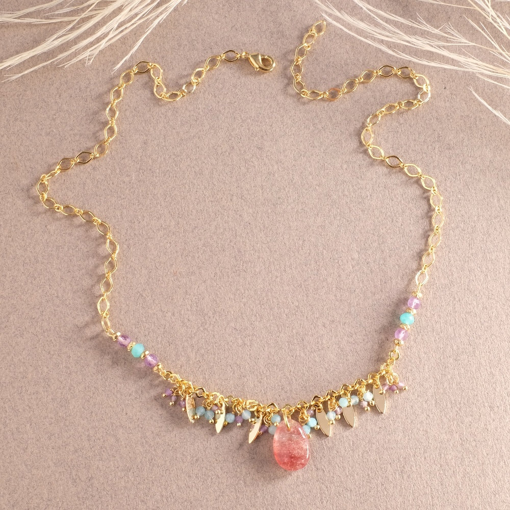 Exemple de création : Collier Multi-Gemmes — l’éclat des pierres naturelles – tuto Perles Corner