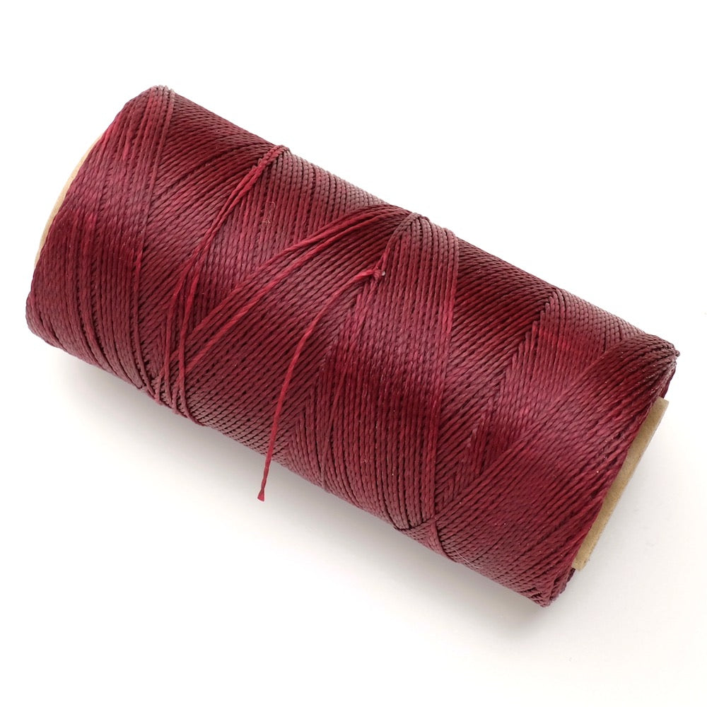 10 Mètres de fil ciré Linhasita 1mm pour micro macramé - Bordeaux Lie de vin
