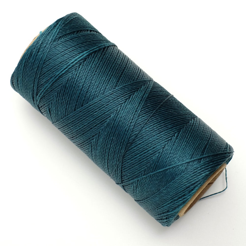 10 Mètres de fil ciré Linhasita 1mm pour micro macramé - Bleu canard