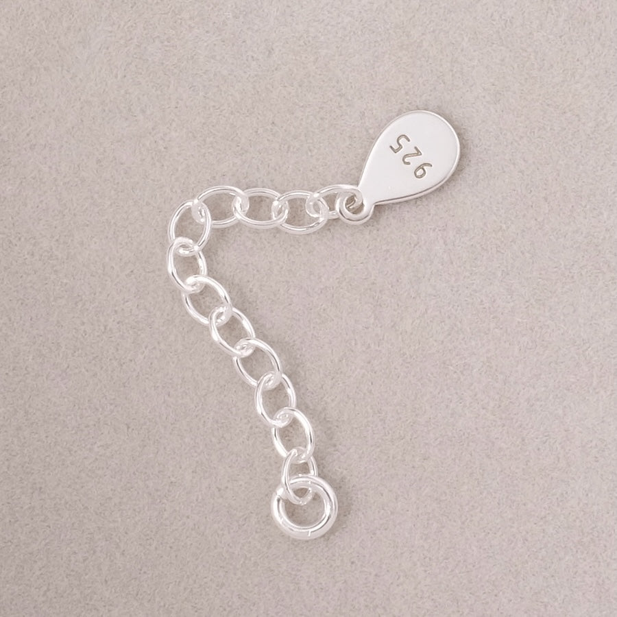 Chaine de rallonge avec anneau de fixation en argent massif 925 à l'unité