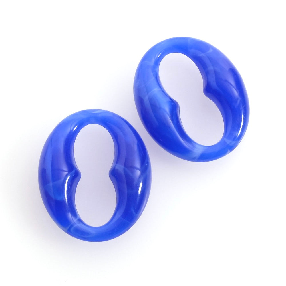 4 maillons connecteur ovale en acétate Bleu roi