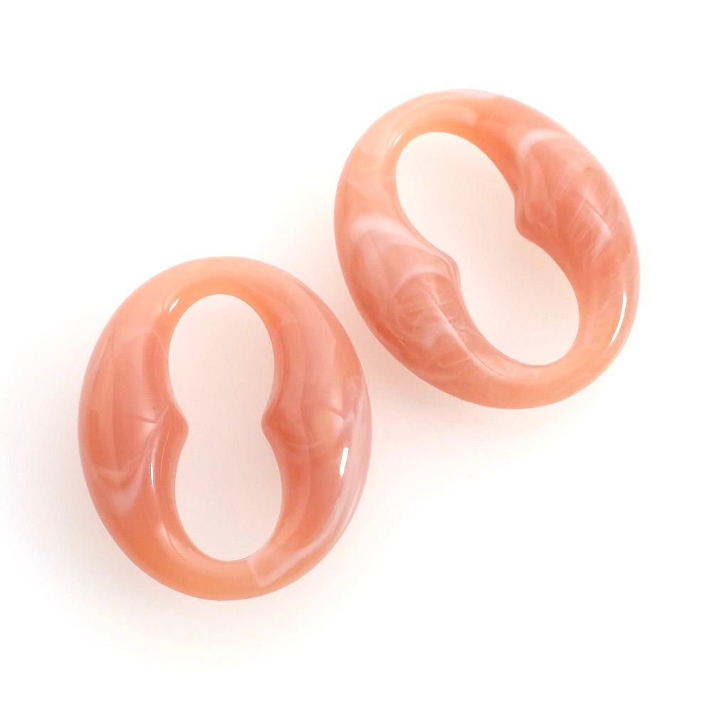 4 maillons connecteur ovale en acétate rosé nude