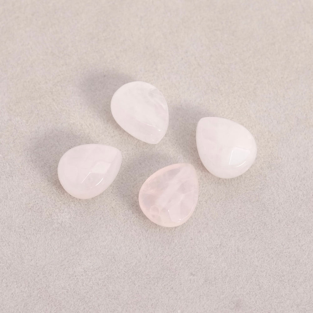 Fil de perles naturelles gouttes en Quartz rose