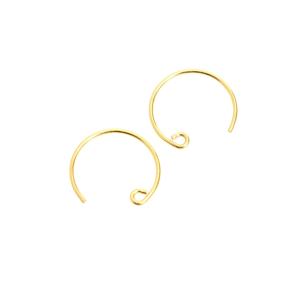 Boucles d&#39;oreilles Crochets en laiton doré à l&#39;or fin 24K Premium, la paire