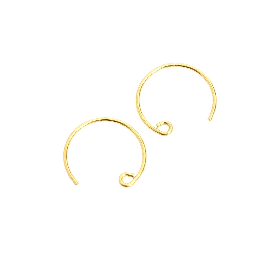 Boucles d'oreilles Crochets en laiton doré à l'or fin 24K Premium, la paire