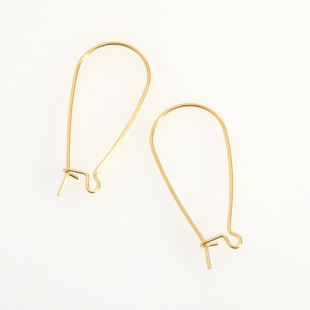 Boucles d&#39;oreilles Dormeuses en laiton doré à l&#39;or fin 24K Premium, la paire