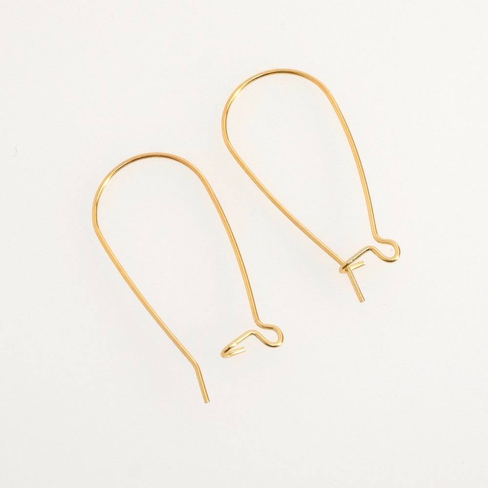Boucles d'oreilles Dormeuses en laiton doré à l'or fin 24K Premium, la paire