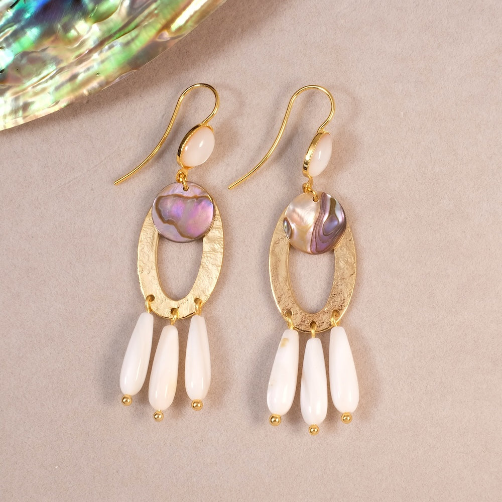Exemple de création : Boucles d'oreilles pendantes nacre – tuto Perles Corner