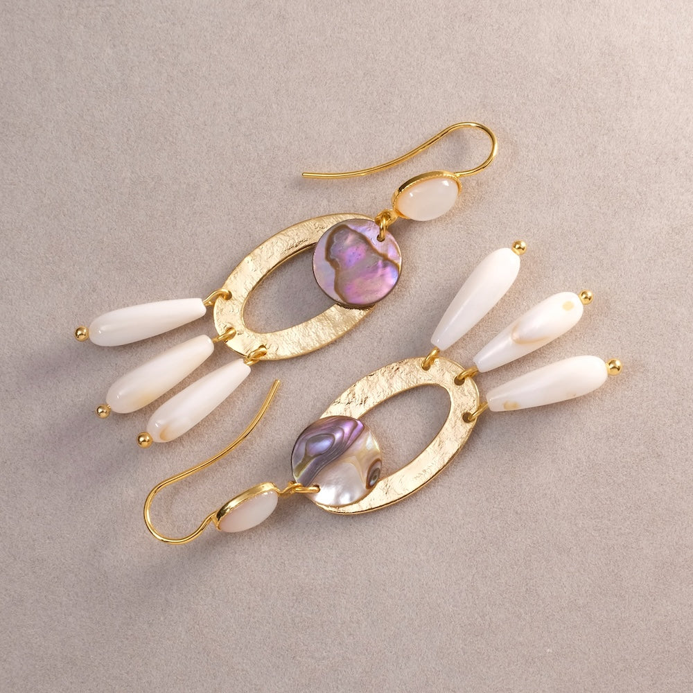 Exemple de création : Boucles d'oreilles pendantes nacre – tuto Perles Corner
