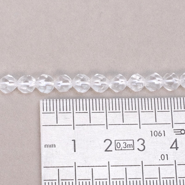 Perles Cristal de Roche Polygones 6mm - Fil Naturel - Perles Corner