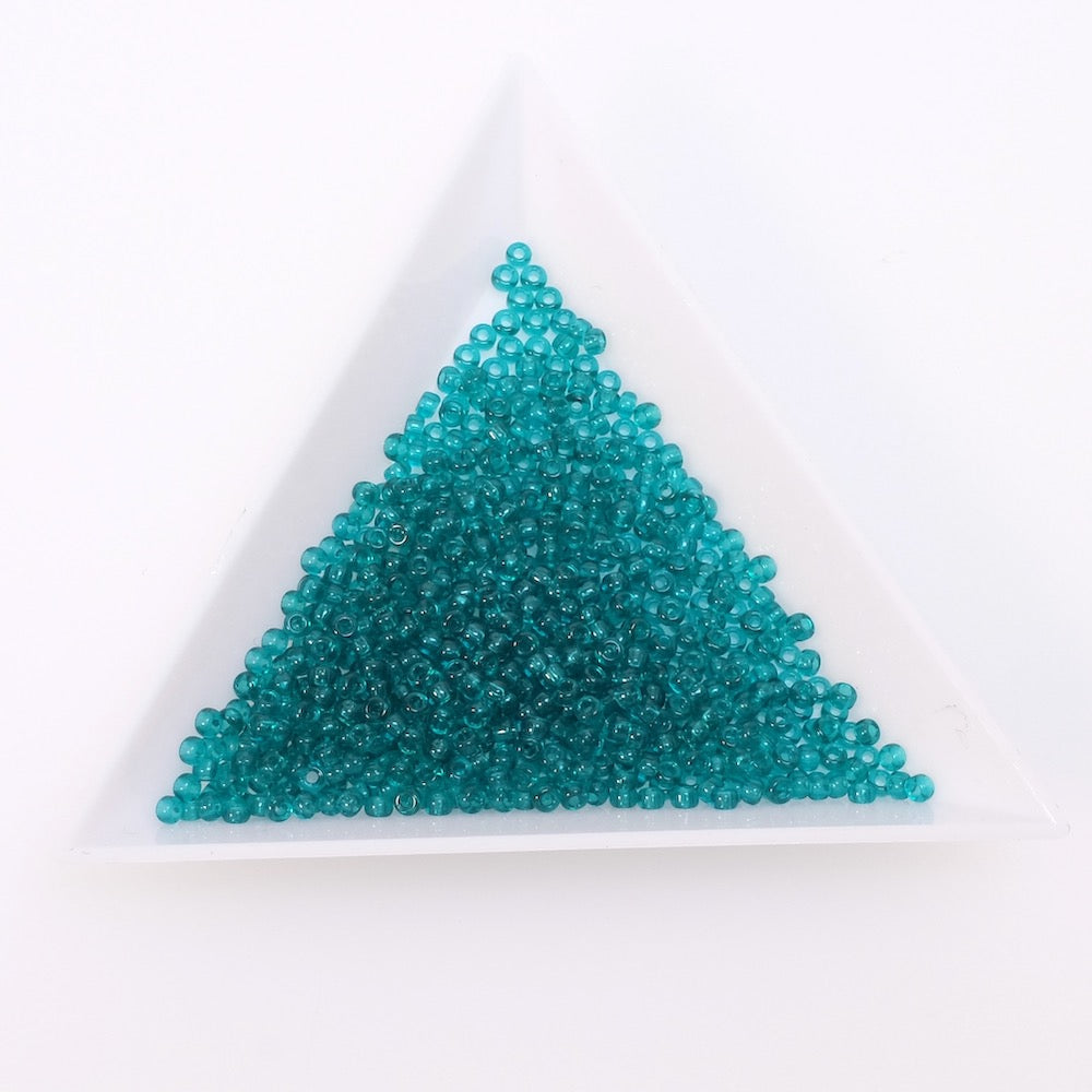 5 grammes de perles Miyuki Rocailles 11/0 Transparent Teal N°2405