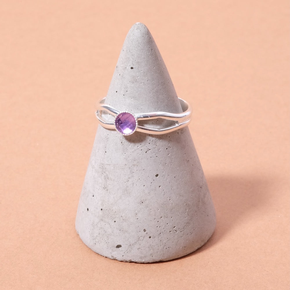 Bague ajustable pour Cabochon 4mm plaquage Argent 925 3 microns