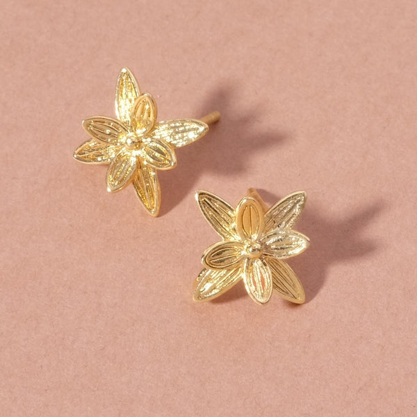 Boucles D'oreilles Clous Perles De Culture Plaqué Or Jaune - Neuves Avec étiquettes