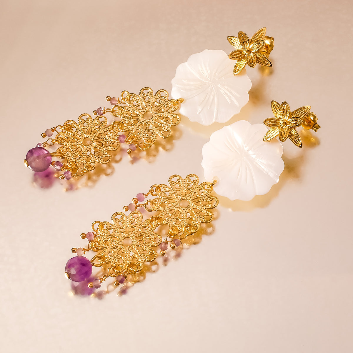Exemple de création : Boucles d'oreilles Justine – tuto Perles Corner