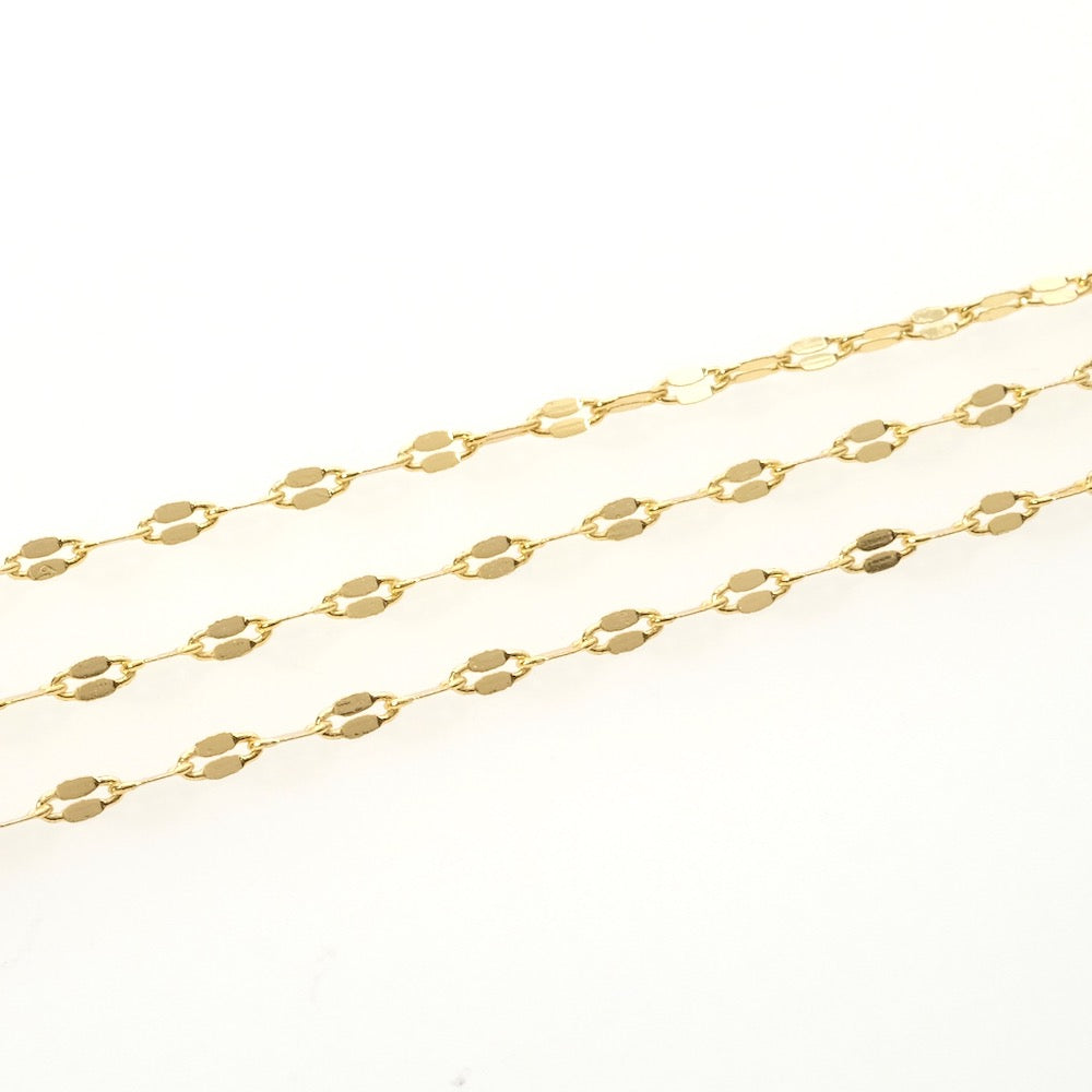 50cm de chaine fantaisie Maillons ovales en laiton doré à l'or fin 24K Prémium