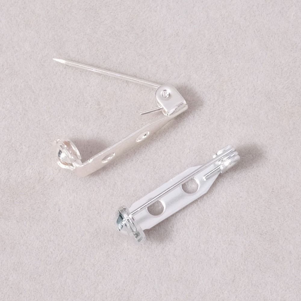 2 Epingles broche à customiser 20mm en laiton Argenté 925 Premium