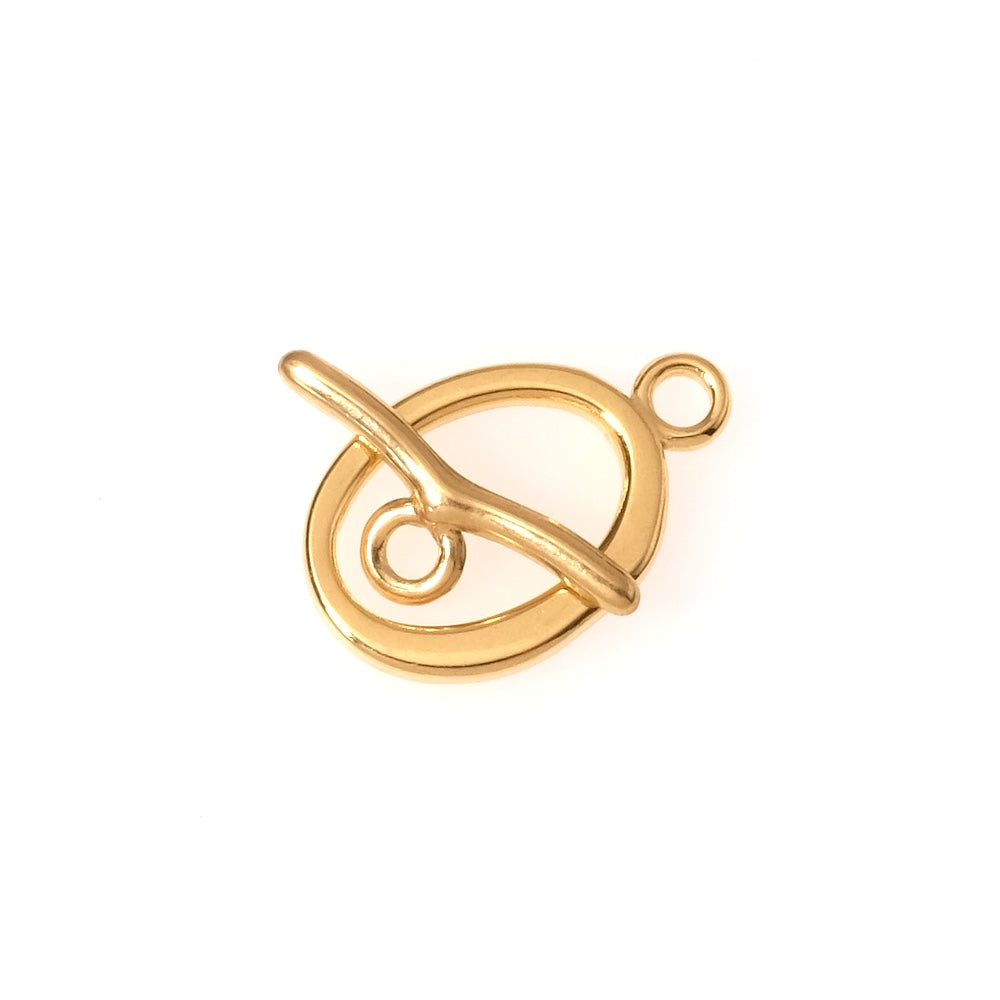 Fermoir Toggle ovale en acier inoxydable 304 Doré 18K