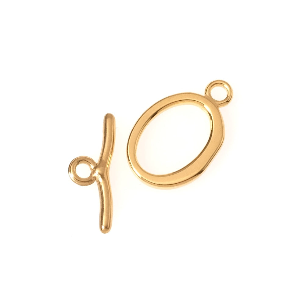 Fermoir Toggle ovale en acier inoxydable 304 Doré 18K