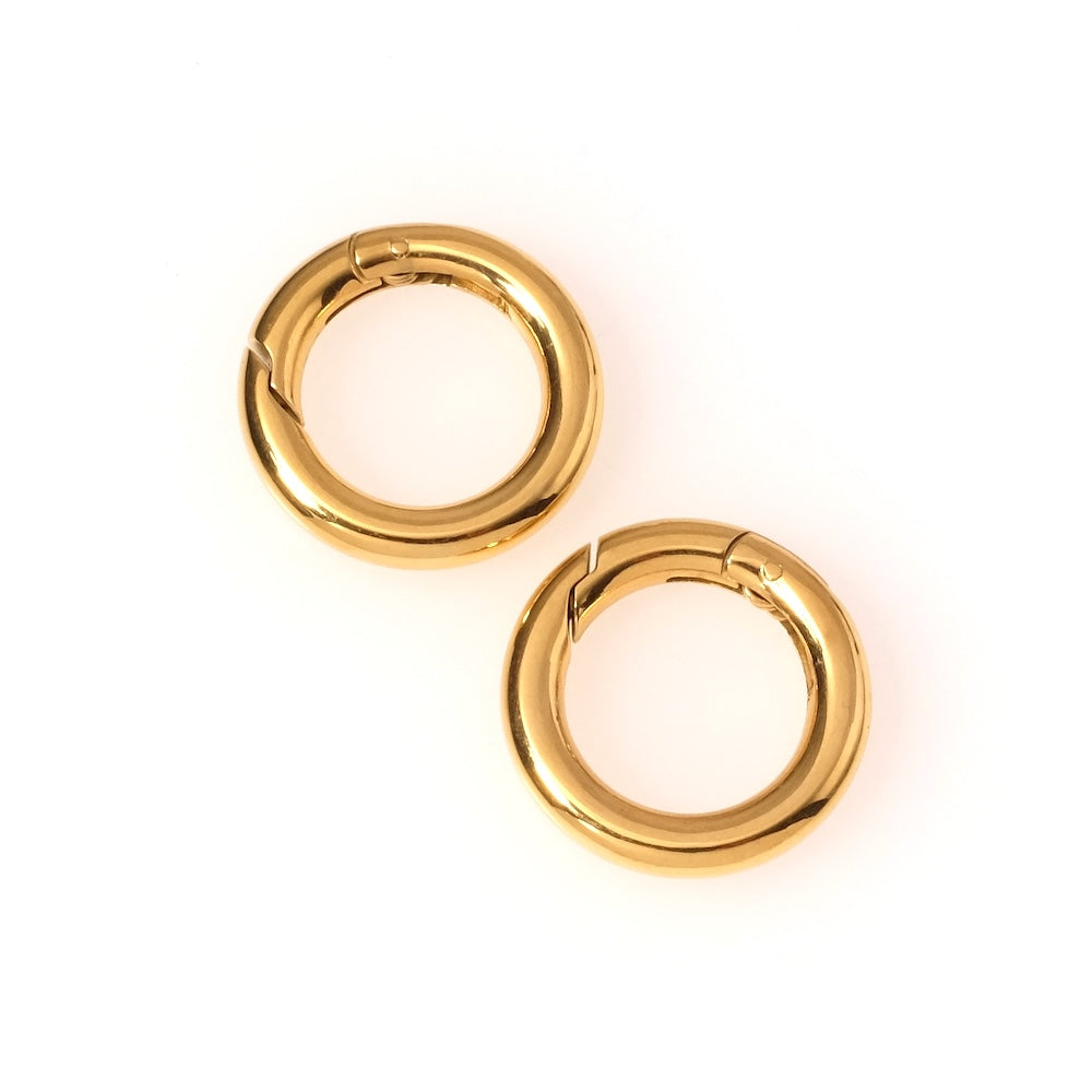 Fermoir anneau rond 20mm en acier inoxydable 201 Doré