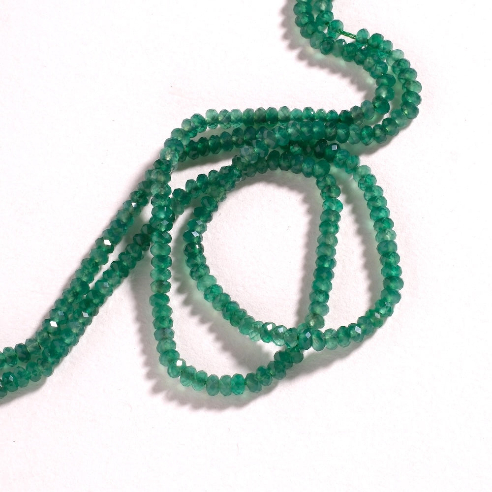 Rondelles facettées en onyx vert pour colliers et bracelets
