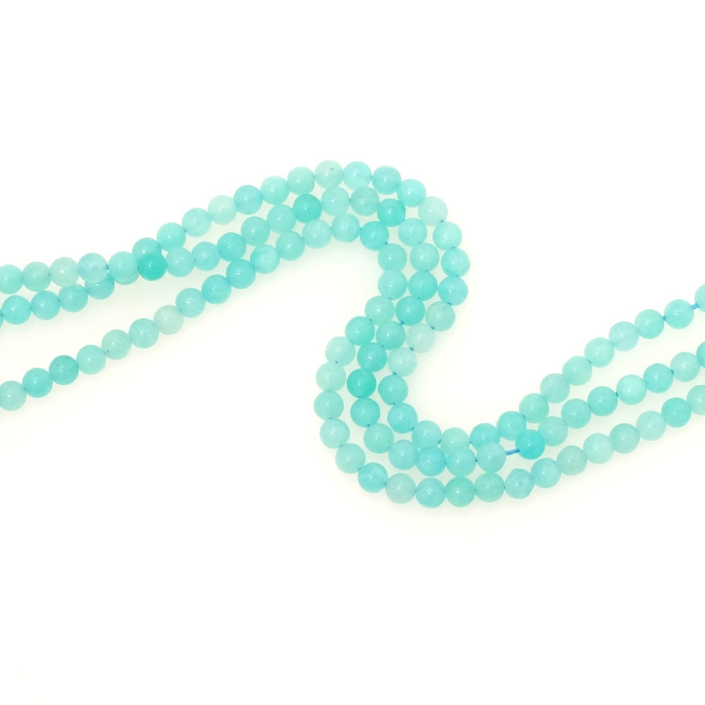 Fil de perles naturelles rondes 4mm en Amazonite
